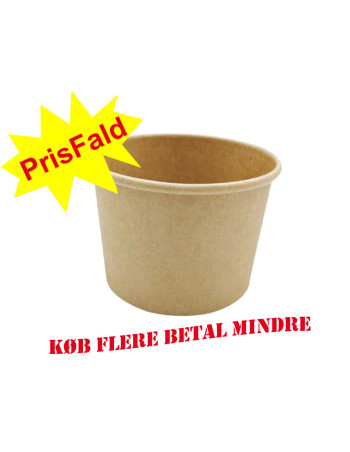 Soup/Deli Bowl Nature Cardboard Brown 350-960ml 20x25pc/box -  2