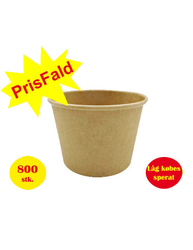 Soup/Deli Bowl Nature Cardboard Brown 350-960ml 20x25pc/box - 