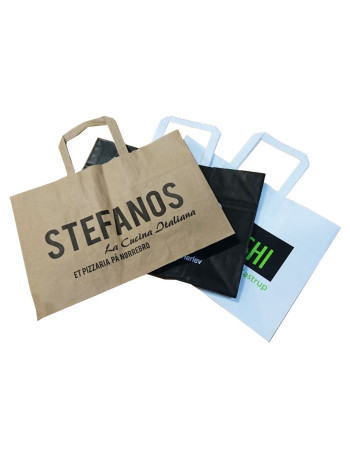 Bærepose brun med tryk 1 farve. -  2