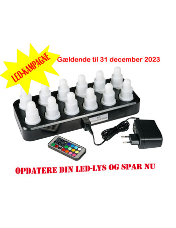 Genopladelige LED lys Duni Sæt Autentisk-multcolor 12stk/pak -