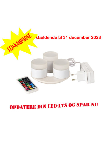 LED Mini genopladelige 3 stk.