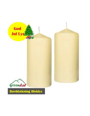 Bloklys Elfenben 7x15cm 2