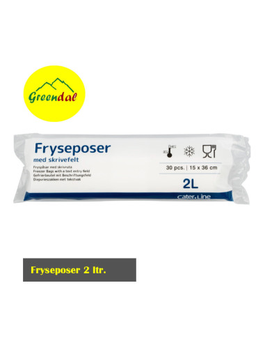 Frysepose 2 l 36 micron klar LDPE/virgin 15x35,6cm