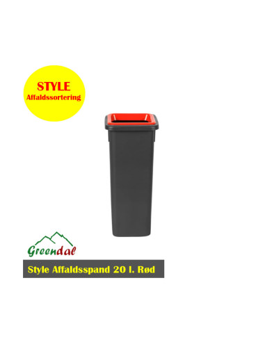 Waste container open lid 20L Red Lid - 