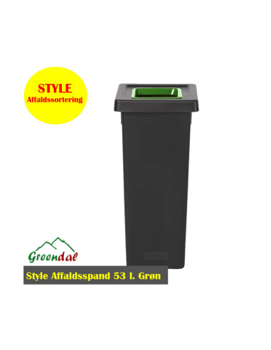 Waste container open lid 53 L green Lid - 