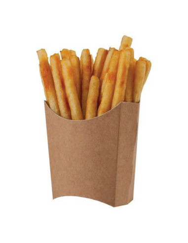 Pommes fritesbakke Stor kraft brun 1000stk/pak - 