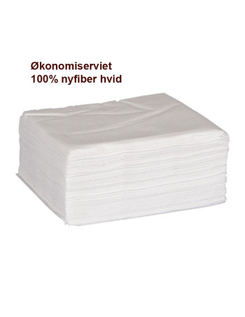 Økonomiserviet 33x33cm 1-lags 1/4 fold Hvid