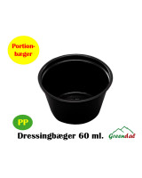 Dressing cup black 60ml 2oz  10x250pc/pac. - 