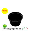 Dressing cup black 60ml 2oz  10x250pc/pac. - 