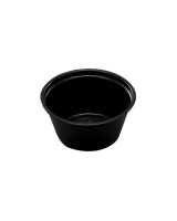 Dressing cup black 60ml 2oz  10x250pc/pac. - 