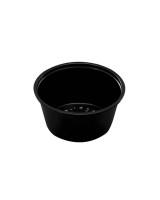 Dressing cup black 90ml 3oz  10x250pc/pac. - 