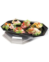 Serving dish Large plastic black 100pc - 