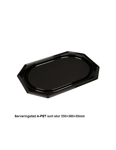 Serving dish XLarge plastic black 100pc - 