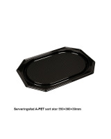 Serving dish XLarge plastic black 100pc - 