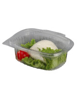 Plastic tray w/hinged lid Oval Ready 100pc/pack - 