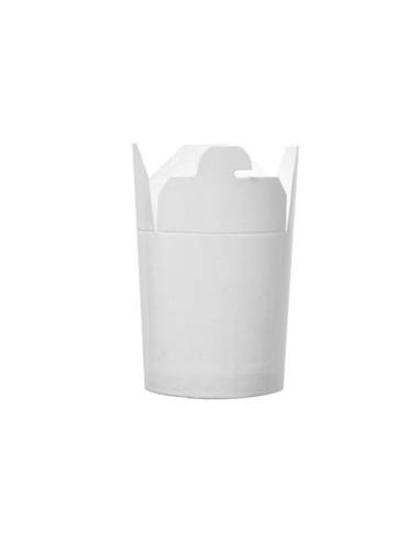 China box wok w/round bottom 450ml. (16oz) white - 