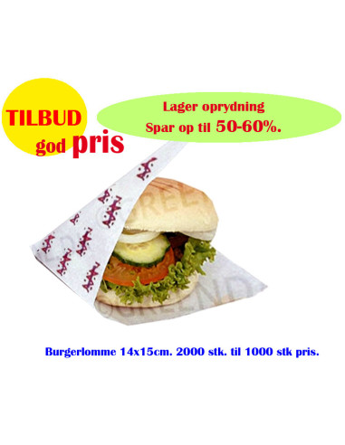 Burger pocket Eatline white normal 14x15cm 2000pc/box - 