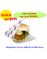 Burgerlomme Eatline hvid lille 14x15cm 2000stk/kar 