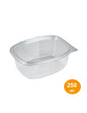 Plastic tray 250 ml. w/hinged lid Oval Ready 100pc/pack - 