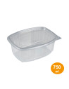 Plastic tray 750 ml. w/hinged lid Oval Ready 100pc/pack - 