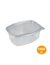 Plastic tray 1000 ml. w/hinged lid Oval Ready 100pc/pack - 