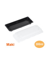 Sushi tray Maki black incl. lid PS 400 pcs/krt - 