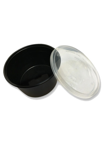 Micro Cup Round Black 300-650ml U/lid 500pc/box -  2
