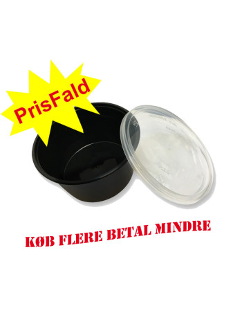 Micro Cup Round Black 300-650ml U/lid 500pc/box -  2