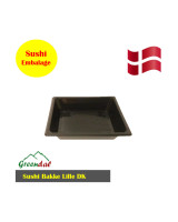 Sushi Tray S Rekt. (DK) Black/Clear Lid Krt. 300pc/Set - 