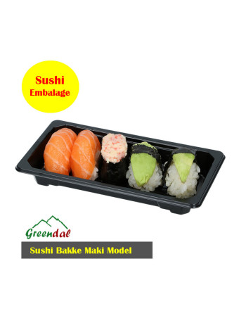 Sushi tray Maki black incl. lid PS 400 pcs/krt -  2