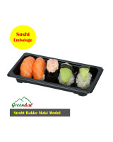 Sushi tray Maki black incl. lid PS 400 pcs/krt - 