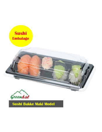 Sushi tray Maki black incl. lid PS 400 pcs/krt - 