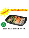 Sushi Tray Large (Apac) DK Oval Bottom/Lid Black 200pc/box - 