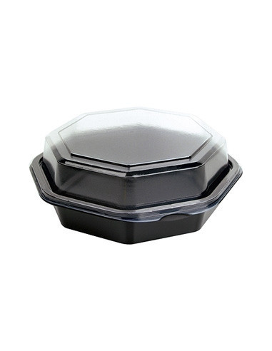 Plastic tray Octaview 1-room 16x16x6cm 400ml black 405pc/box - 