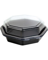 Plastic tray Octaview 1-room 16x16x6cm 400ml black 405pc/box - 