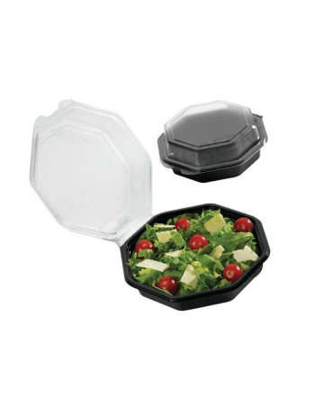 Plastbakke Octaview 1-rums
 16x16x6cm 400ml sort 405stk/kar -  2