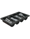 Cutlery box 1/1 GN 53x32.5x10 cm 4-room Black - 