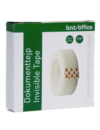 Dokumenttape bnt/office usynlig 19mmx33m 2