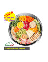 Plastic platter / Party boxes for sushi w/lid Ø40.6cm 50pc/box - 