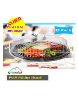 Plastic platter / Party boxes for sushi w/lid Ø40.6cm 50pc/box - 