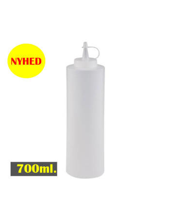 Plastflaske 700 ml Ø7x24 cm med Tud/Skruelåg Klar 2