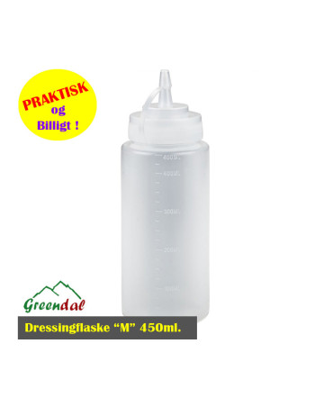 Dressingflaske 450 ml. klar 