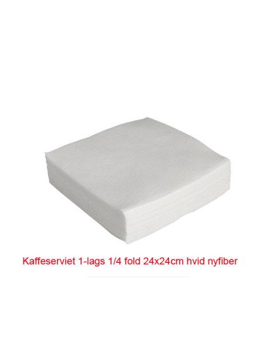 Serviet Kaffe 24x24cm 1-lags 1/4 fold Hvid 9000stk/kar - 