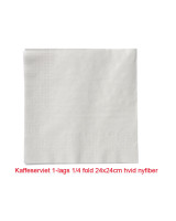 Kaffeserviet 24x24cm 1-lags 1/4 fold Hvid 9000stk/kar - 