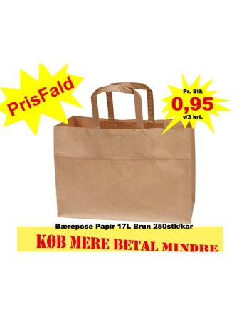 Carrier bag Paper 17L Brown 250pc/box - 