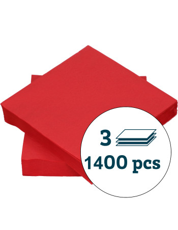 Napkin Gastrot 40x40 3-layer 1/4 fold Red 1400pc/box -  2