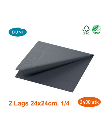 Kaffeserviet 24x24cm 2-lags Sort Duni 2400stk. 2