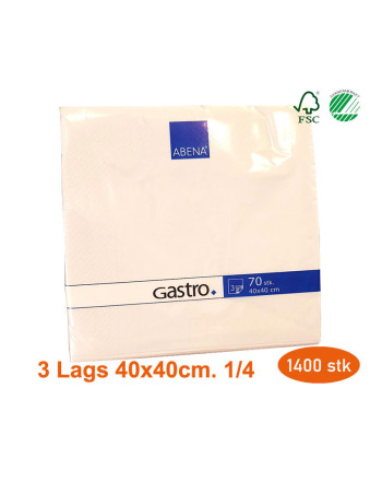 Napkin Gastro champagne 40x40 3-layer 1/4 fold Red 1400pc/box -  2