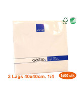 Napkin Gastro champagne 40x40 3-layer 1/4 fold Red 1400pc/box - 