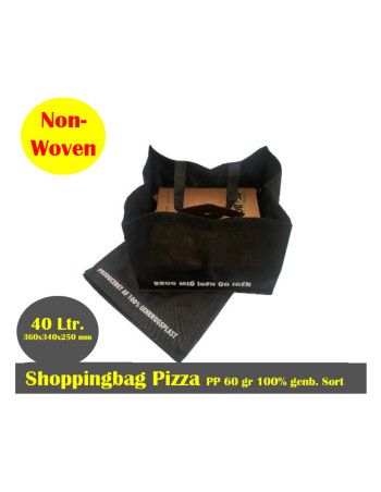 Carrier bag Non-woven 40L Rcyk. Black 100pc/box -  2